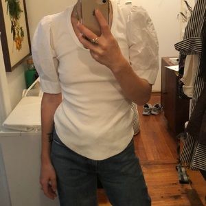 La Vie T Shirt (knit) with poplin sleeve